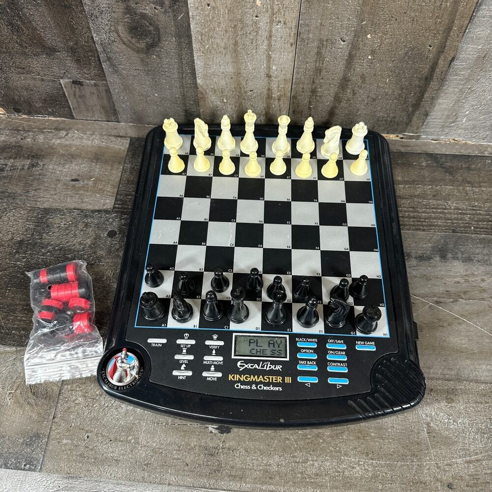 Excalibur King Master III 2 In 1 Electronic Chess & Checker Game 911E-3 Complete
